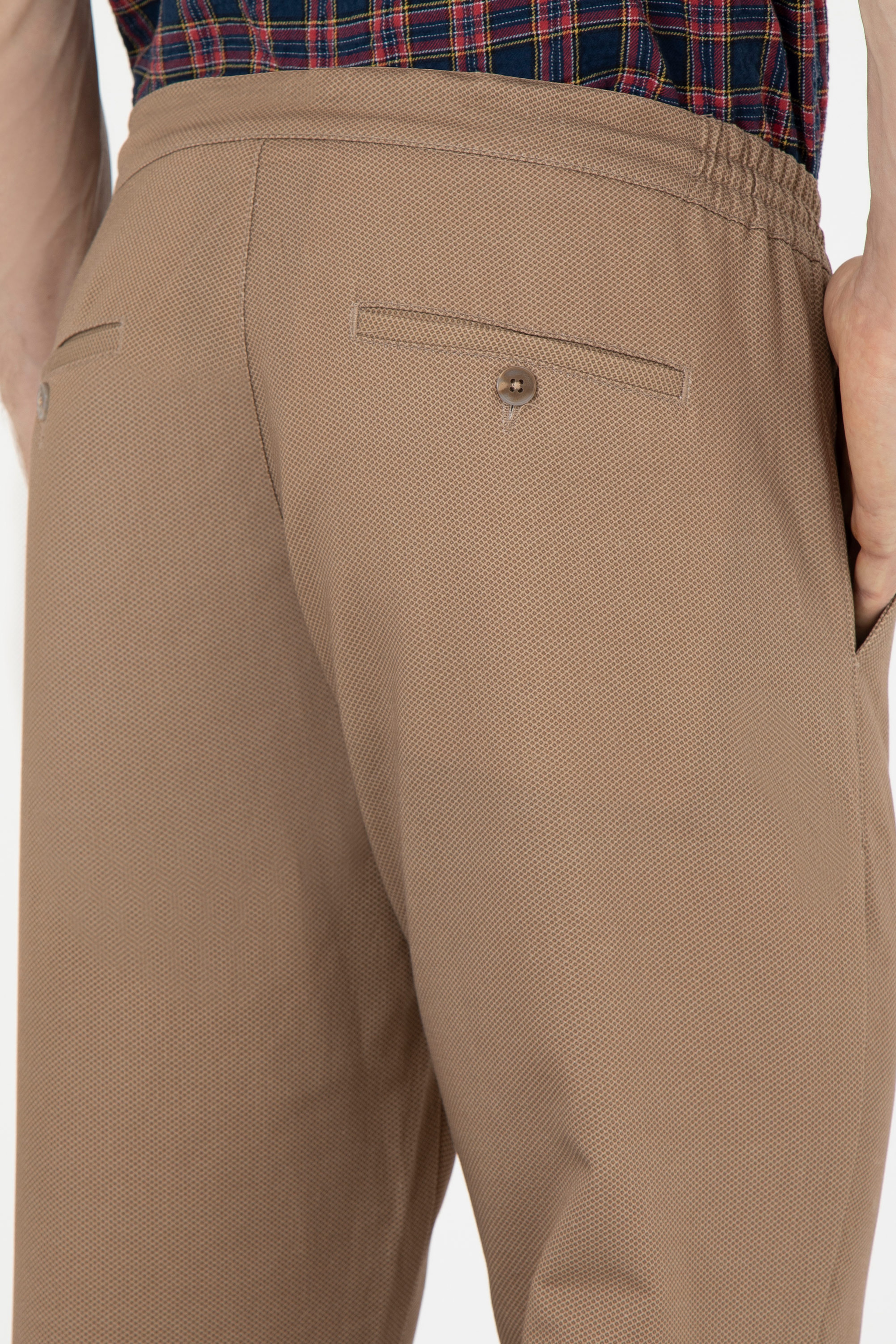 Erkek Carrot Fit Kum Kanvas Pantolon - Image 7