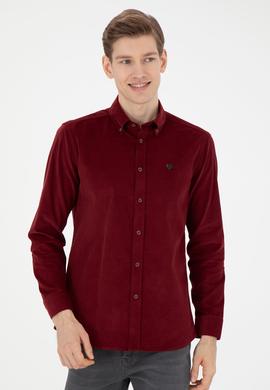 Erkek Bordo Uzun Kollu Gömlek - 50272683015
