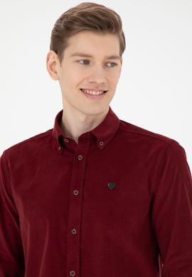 Erkek Bordo Uzun Kollu Gömlek - 50272683015