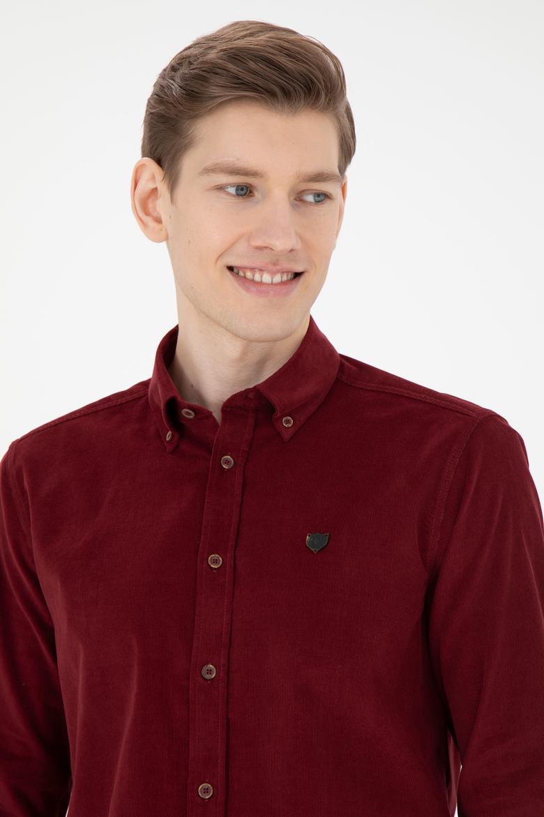 Erkek Bordo Uzun Kollu Gömlek - 50272683015
