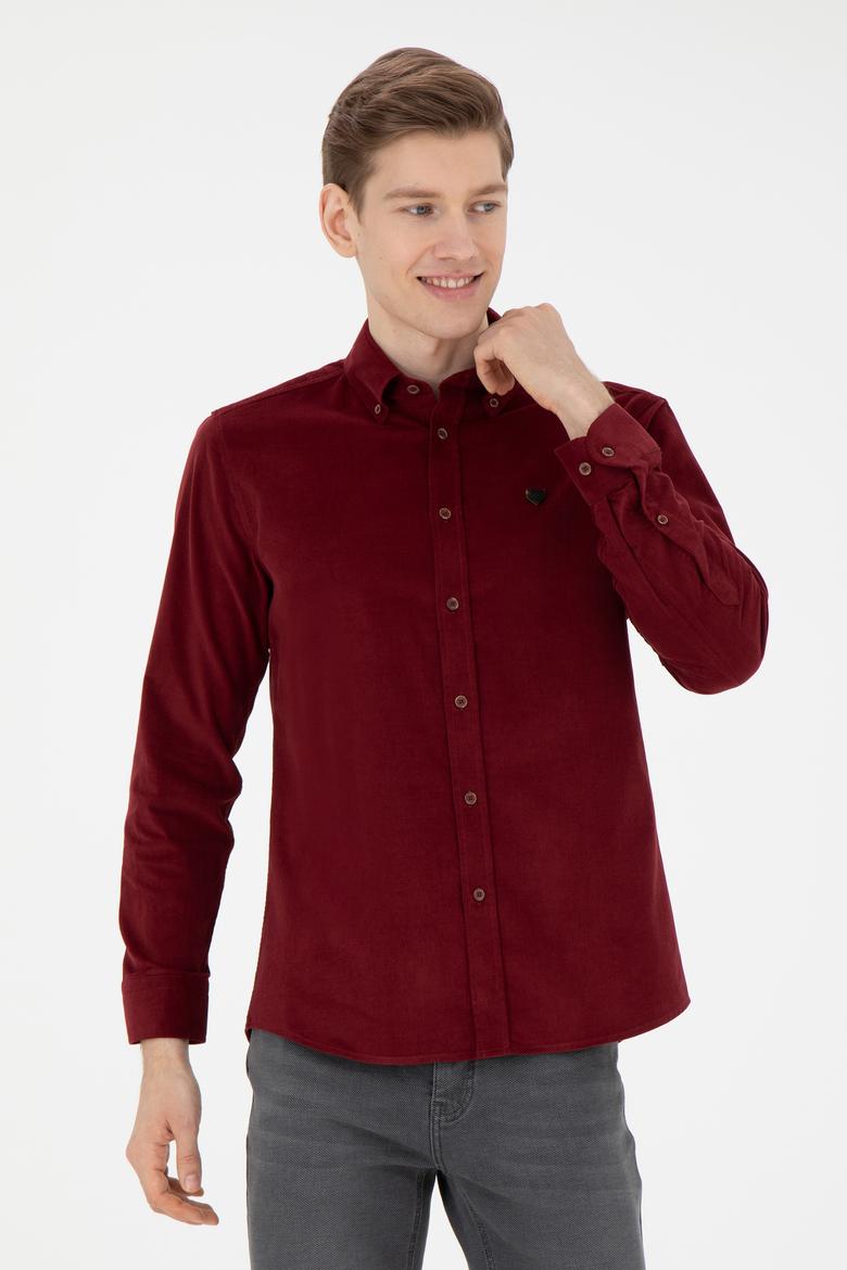 Erkek Bordo Uzun Kollu Gömlek - 50272683015