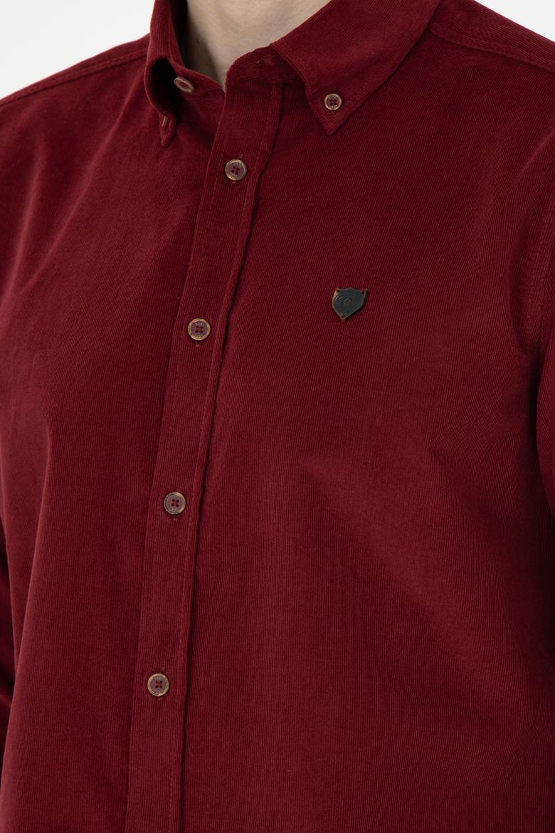 Erkek Bordo Uzun Kollu Gömlek - 50272683015
