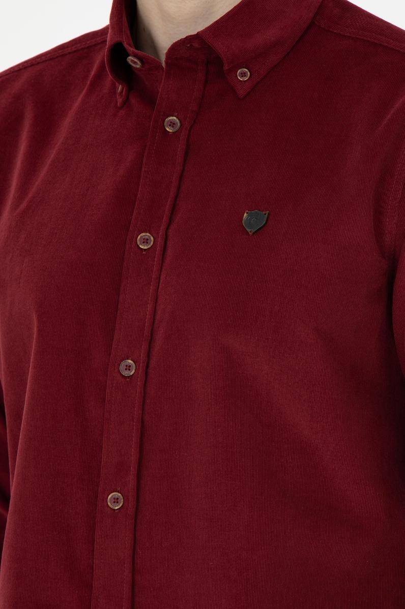 Erkek Bordo Uzun Kollu Gömlek