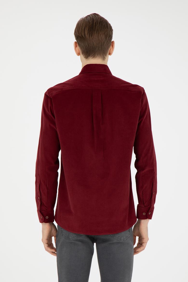 Erkek Bordo Uzun Kollu Gömlek - 50272683015