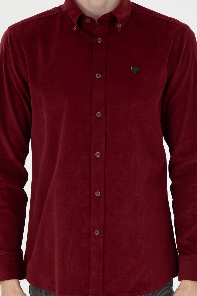 Erkek Bordo Uzun Kollu Gömlek - 50272683015