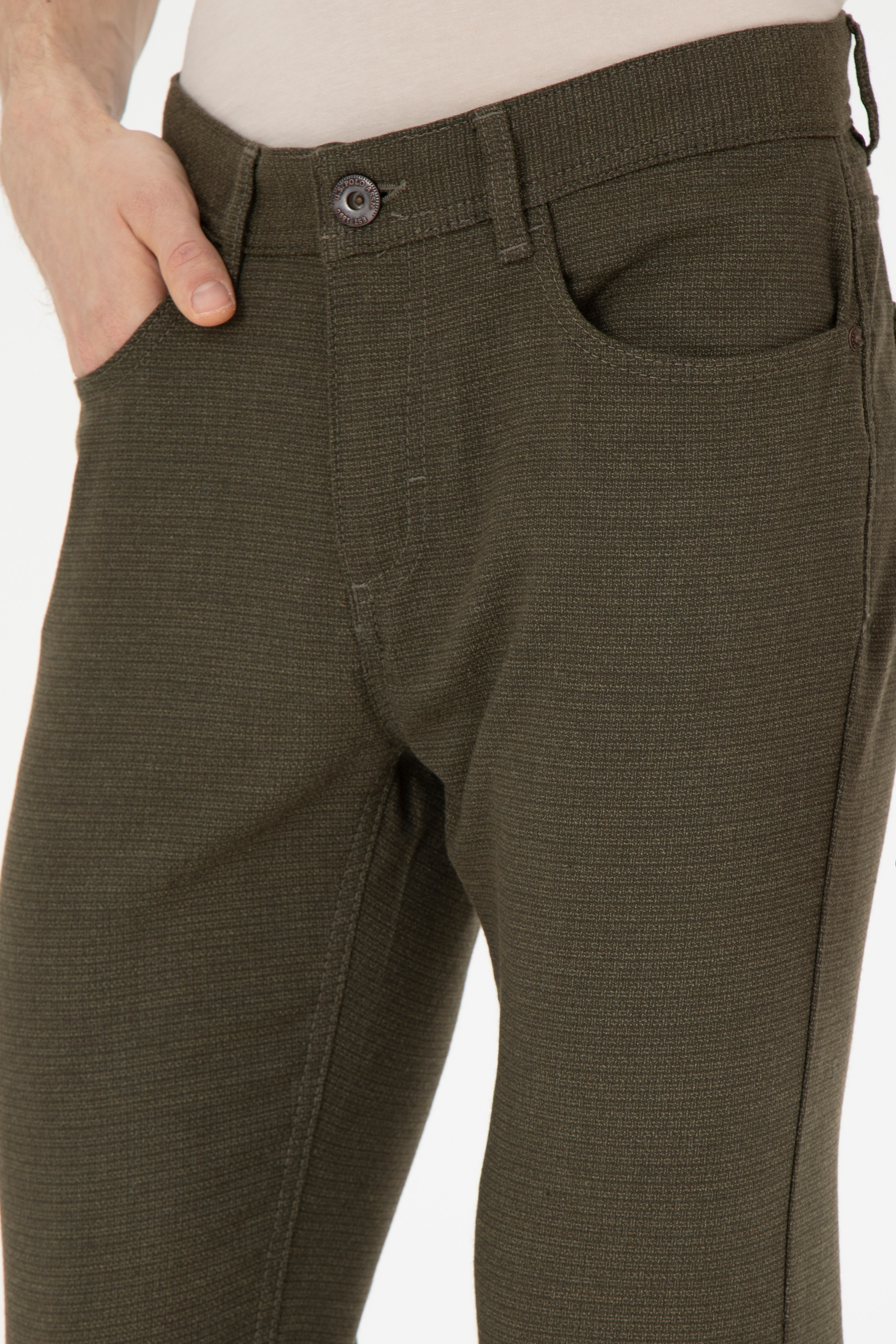 Erkek Haki Kanvas Pantolon - Image 6