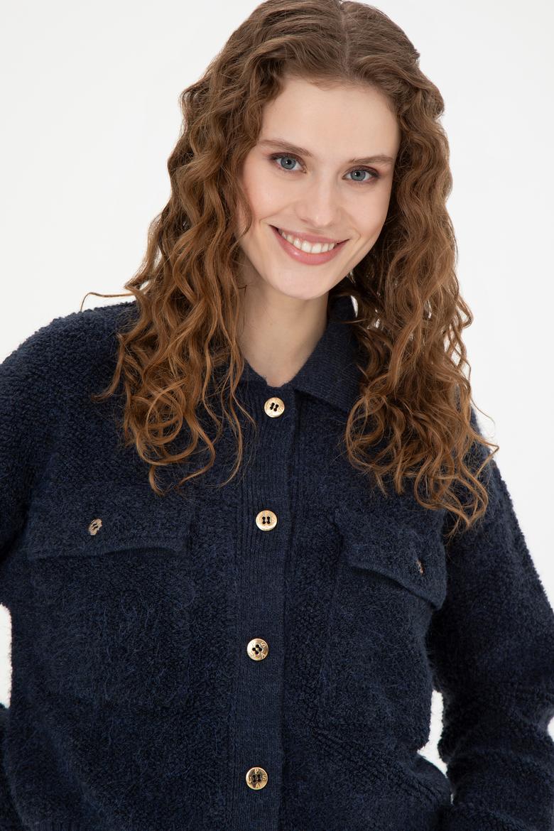 Kadın Lacivert Triko Hırka - 50269492012