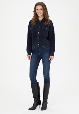 Kadın Lacivert Triko Hırka - 50269492012