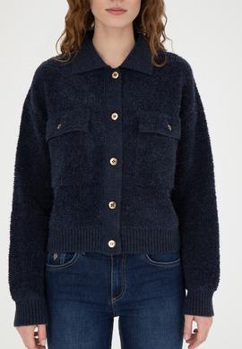 Kadın Lacivert Triko Hırka - 50269492012