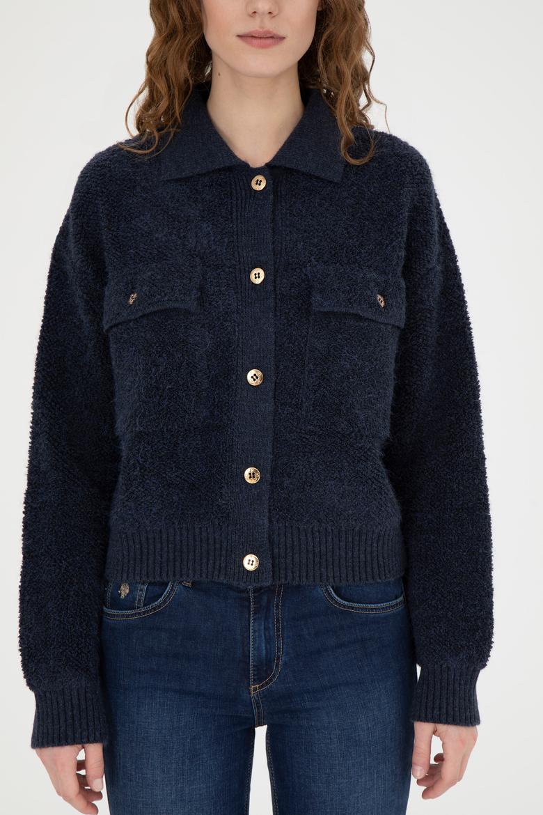 Kadın Lacivert Triko Hırka - 50269492012