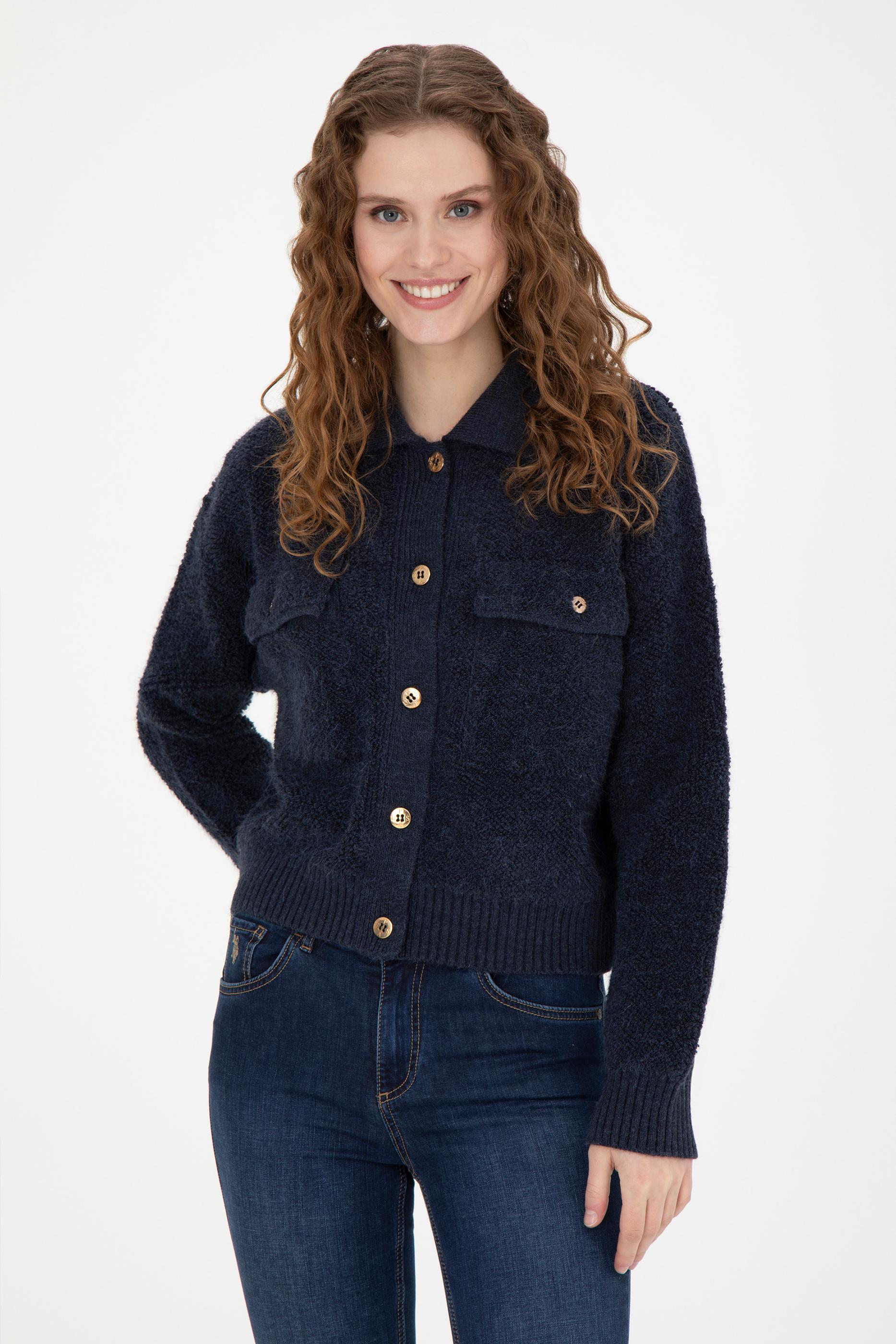 Kadın Lacivert Triko Hırka