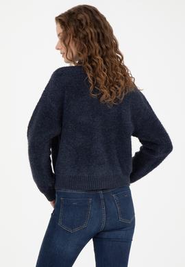 Kadın Lacivert Triko Hırka - 50269492012