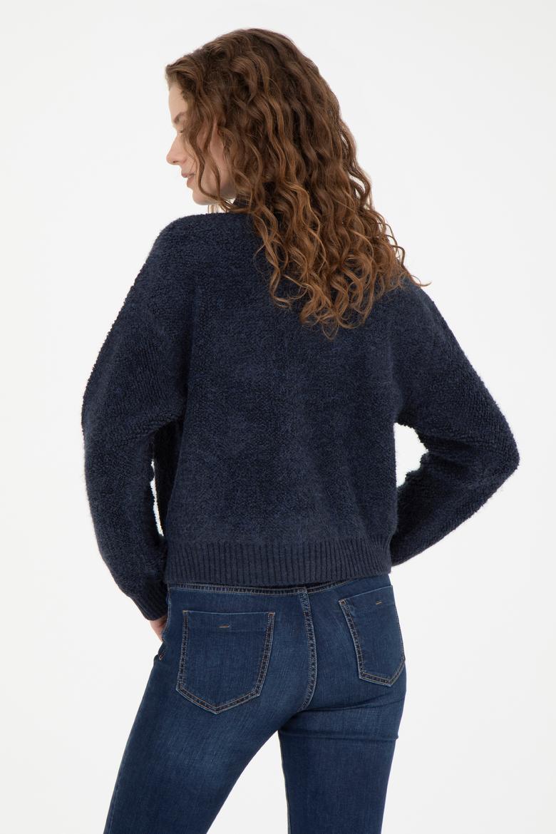 Kadın Lacivert Triko Hırka - 50269492012