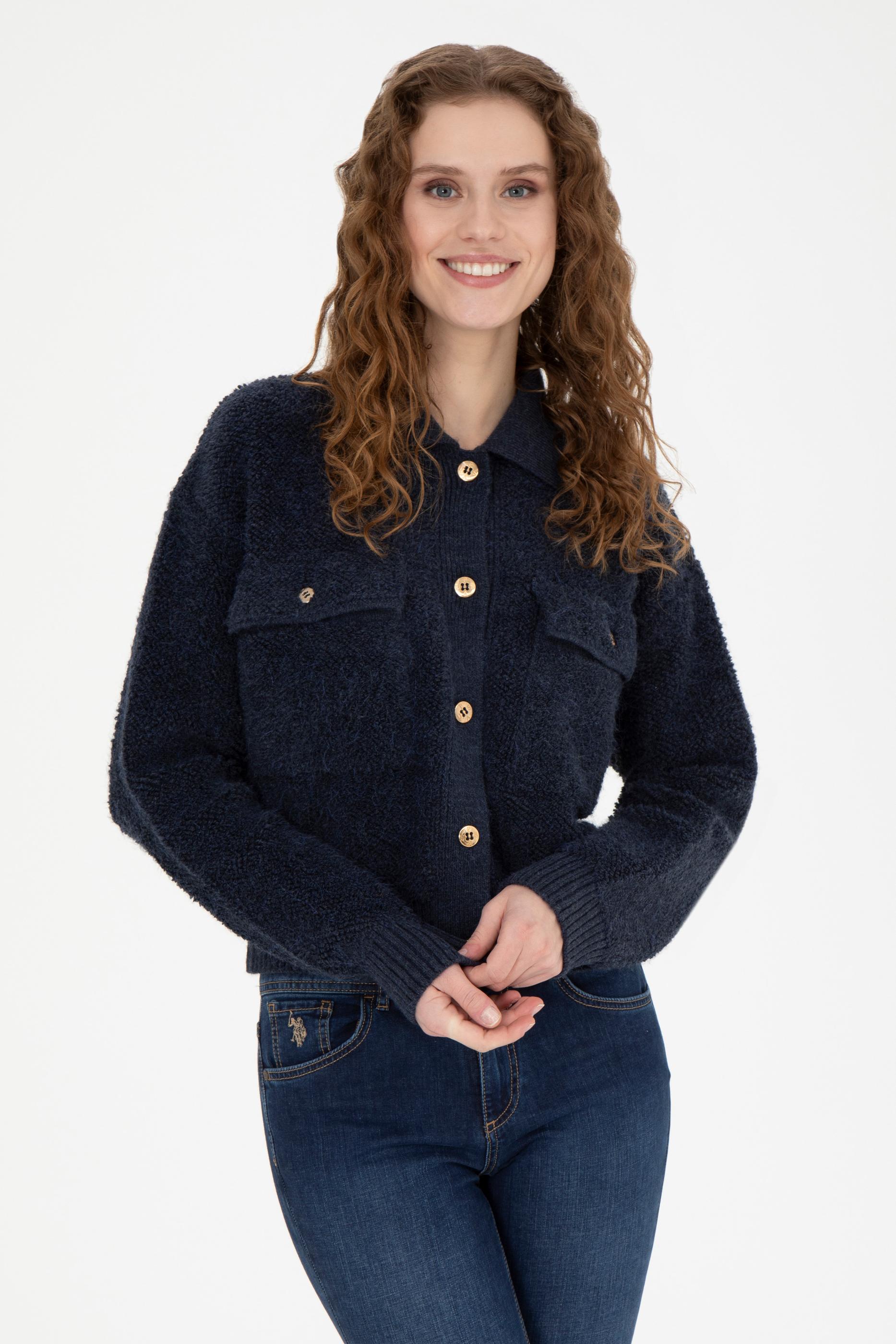 Kadın Lacivert Triko Hırka