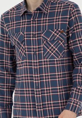Erkek İndigo Uzun Kollu Gömlek - 50272508027