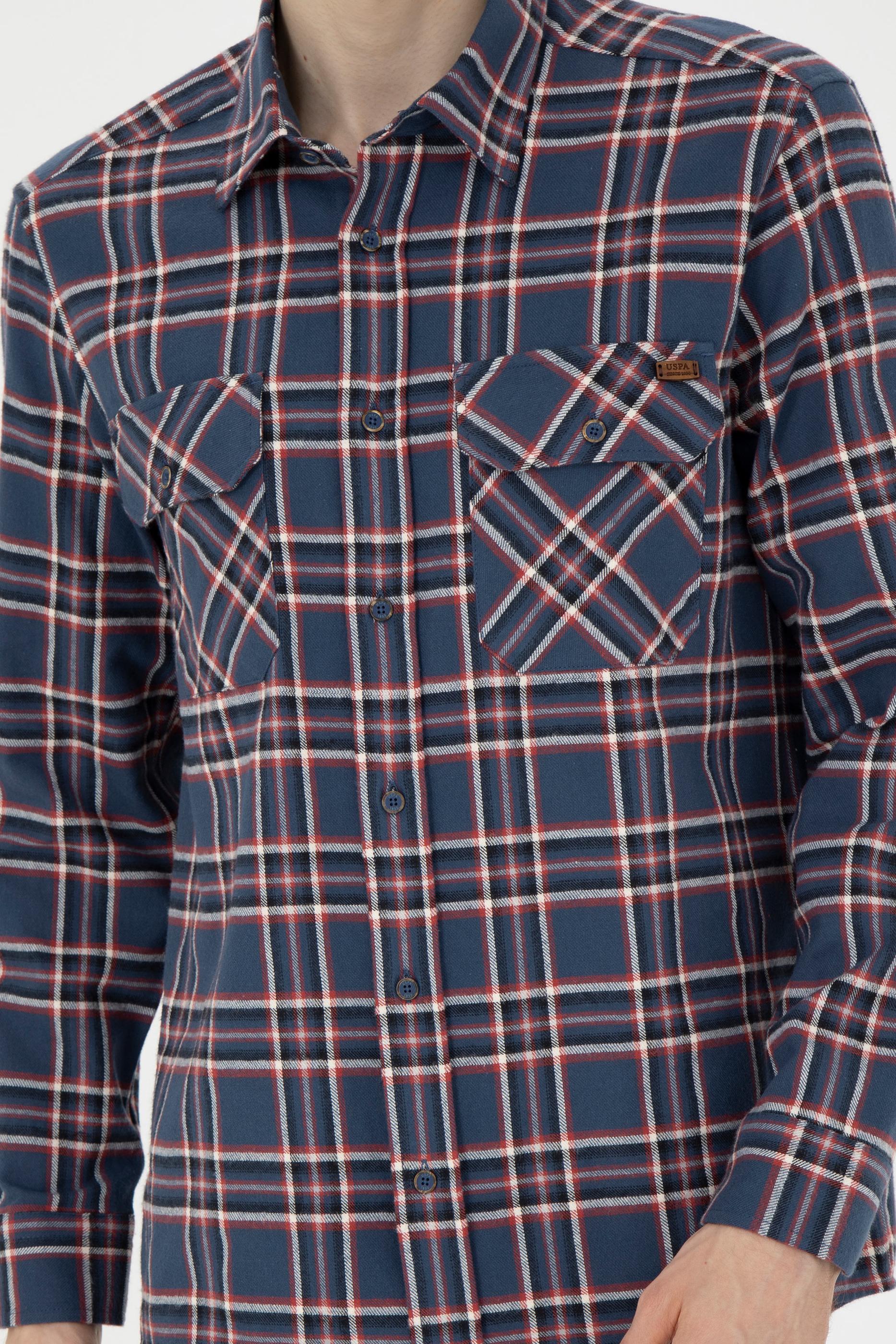 Erkek İndigo Uzun Kollu Gömlek