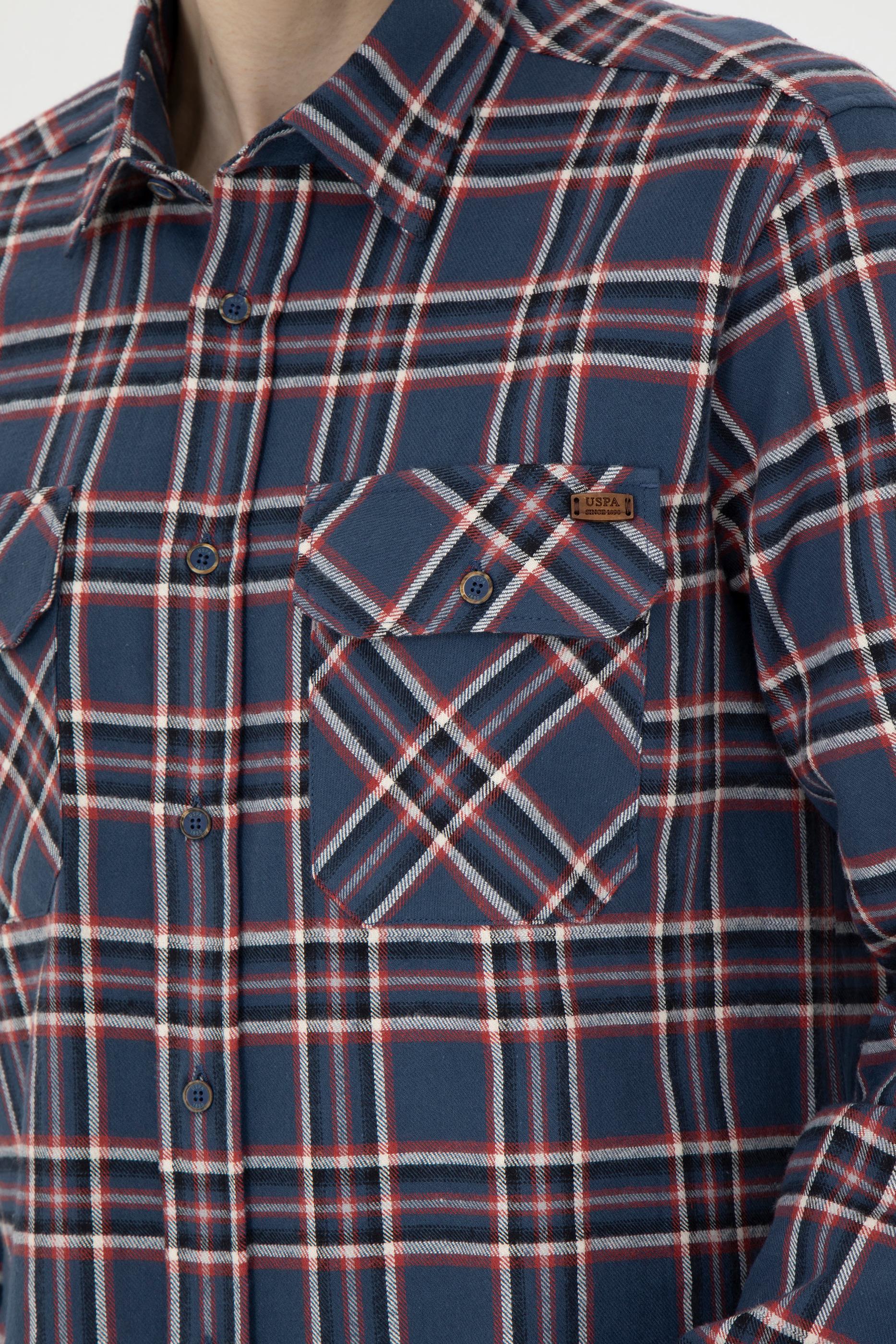 Erkek İndigo Uzun Kollu Gömlek