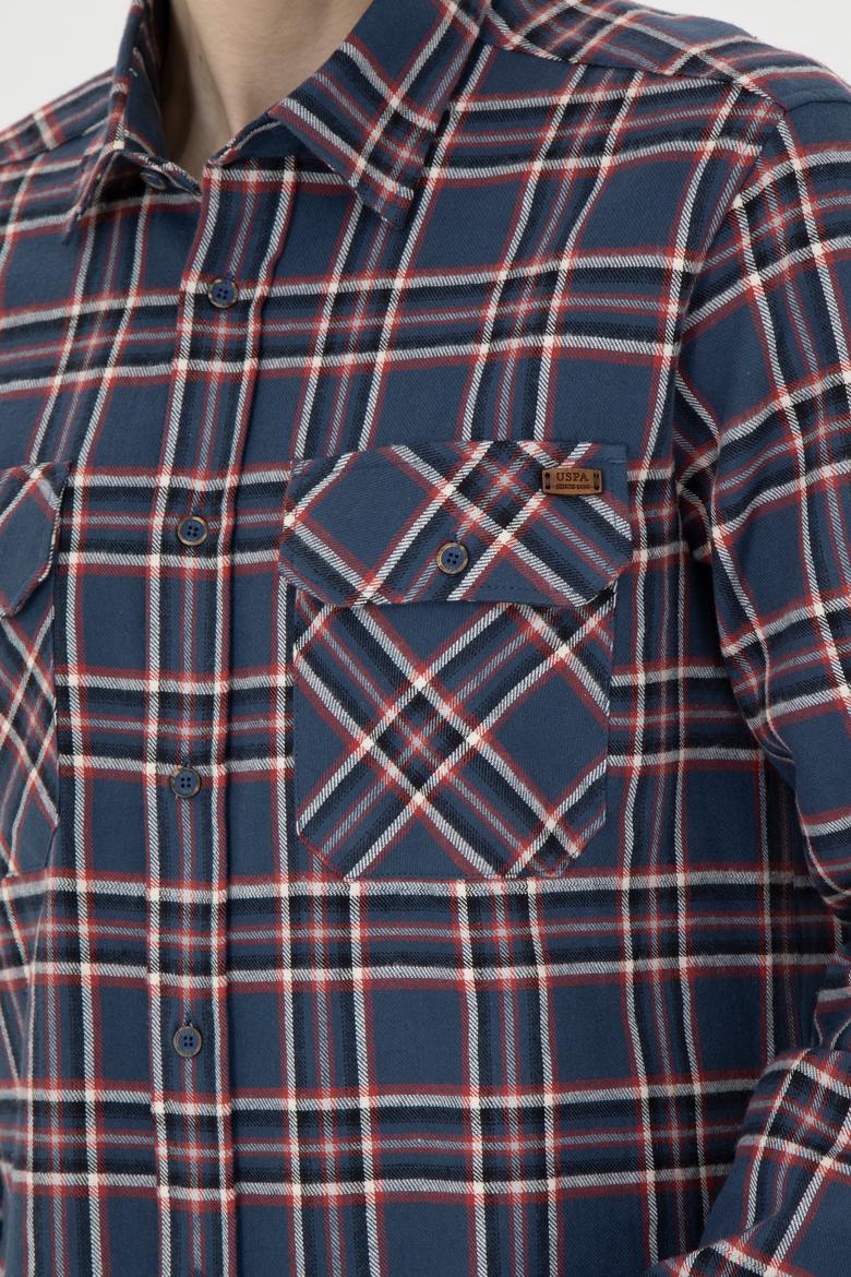 Erkek İndigo Uzun Kollu Gömlek - 50272508027