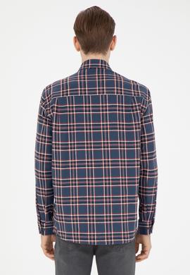 Erkek İndigo Uzun Kollu Gömlek - 50272508023