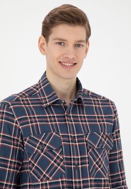 Erkek İndigo Uzun Kollu Gömlek - 50272508027