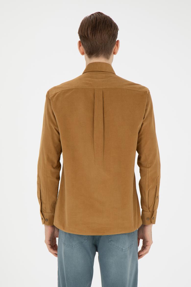 Erkek Açık Haki Uzun Kollu Gömlek - 50272683043