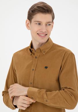 Erkek Açık Haki Uzun Kollu Gömlek - 50272683043