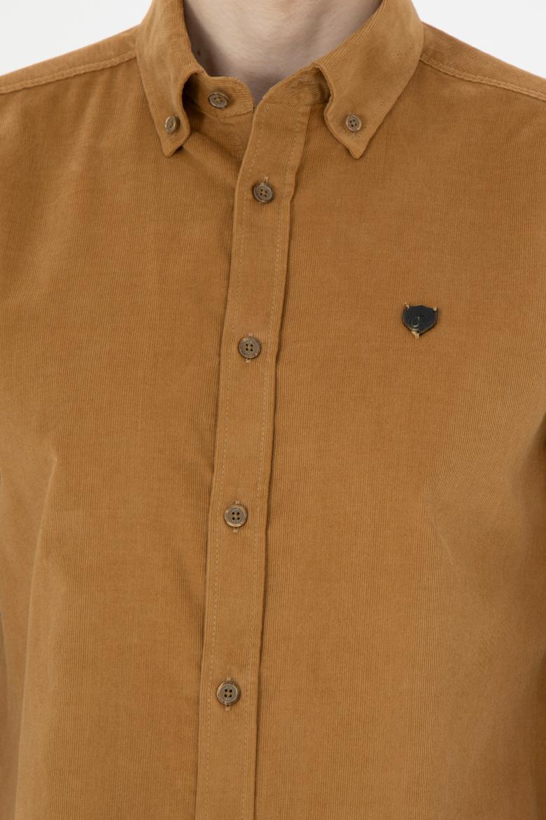 Erkek Açık Haki Uzun Kollu Gömlek - 50272683043