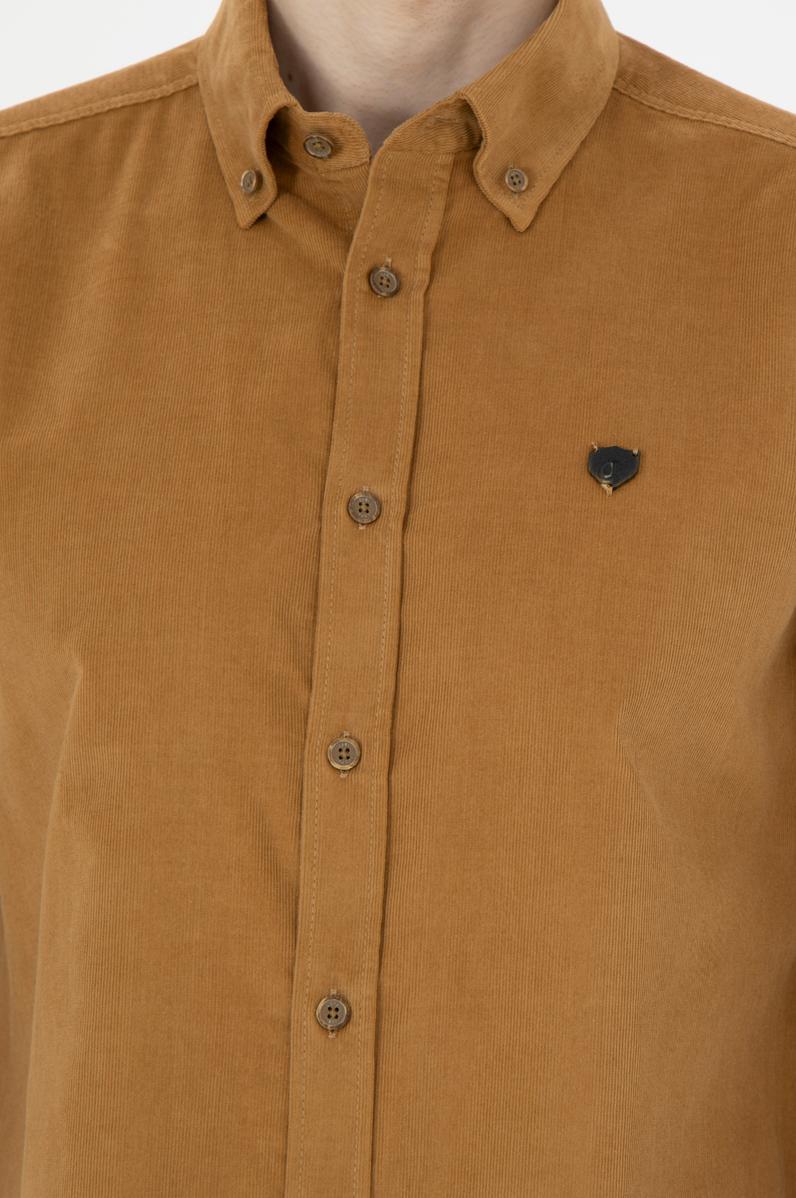 Erkek Açık Haki Uzun Kollu Gömlek