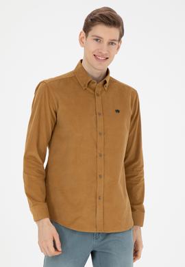 Erkek Açık Haki Uzun Kollu Gömlek - 50272683043