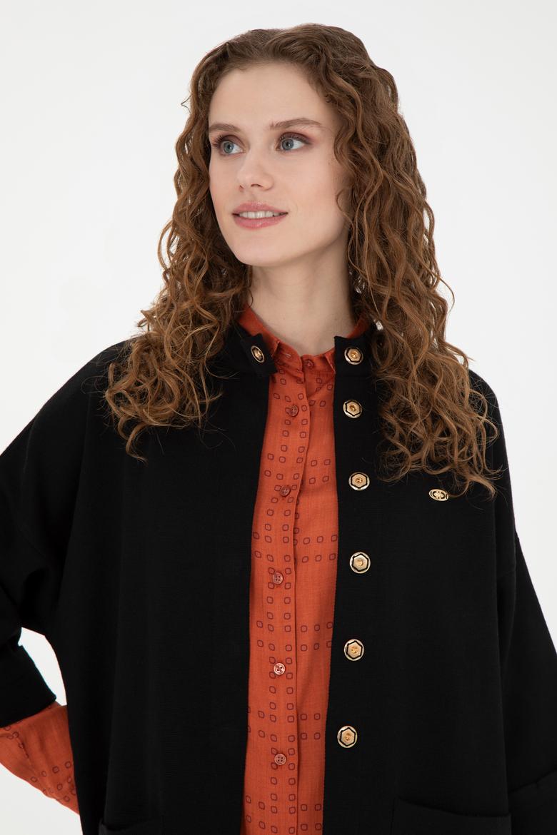 Kadın Siyah Triko Hırka - 50277381005