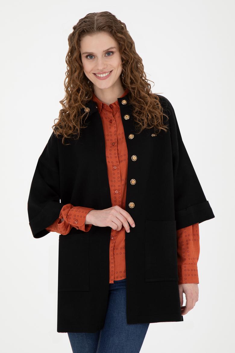 Kadın Siyah Triko Hırka