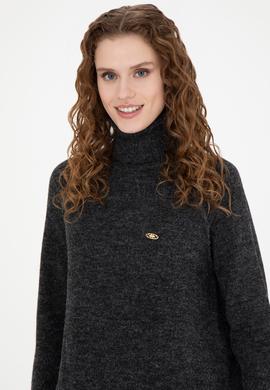 Kadın Antrasit Melanj Kazak - 50270443004