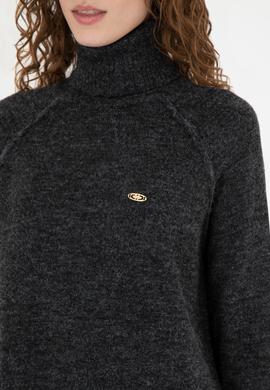 Kadın Antrasit Melanj Kazak - 50270443004