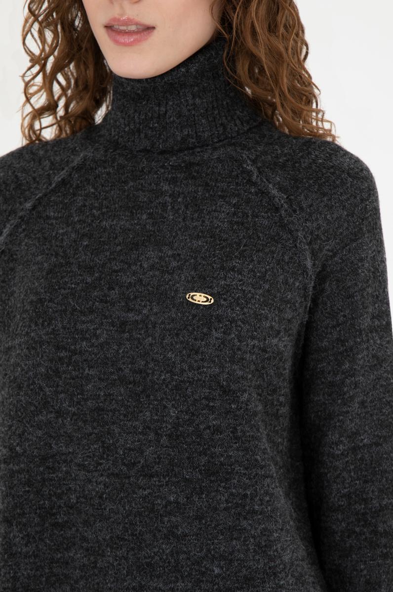 Kadın Antrasit Melanj Kazak