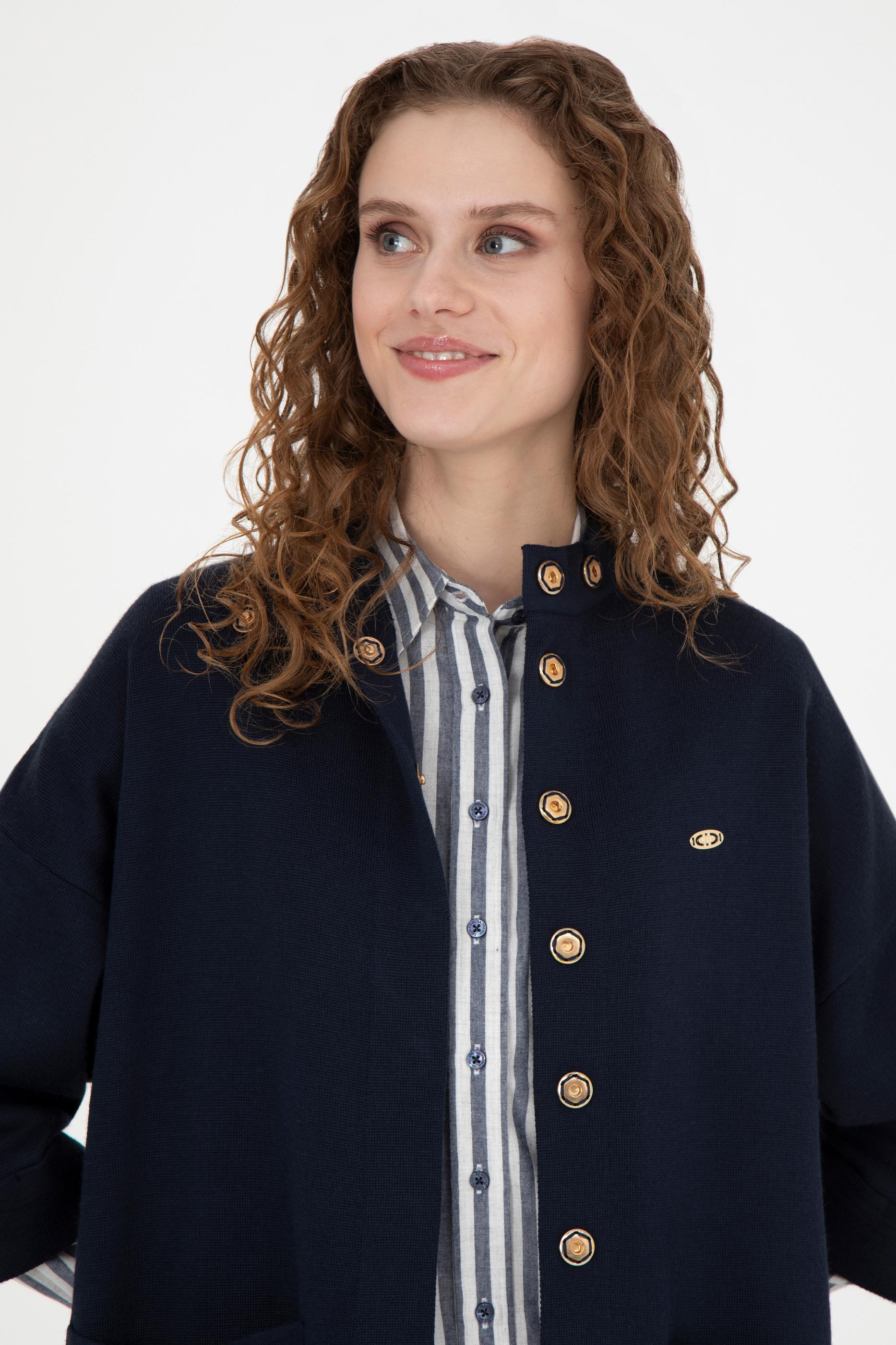 Kadın Lacivert Triko Hırka