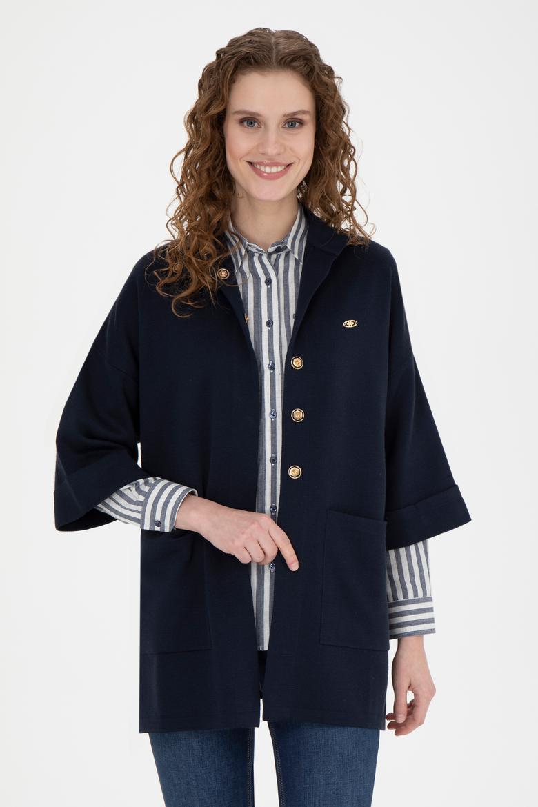 Kadın Lacivert Triko Hırka