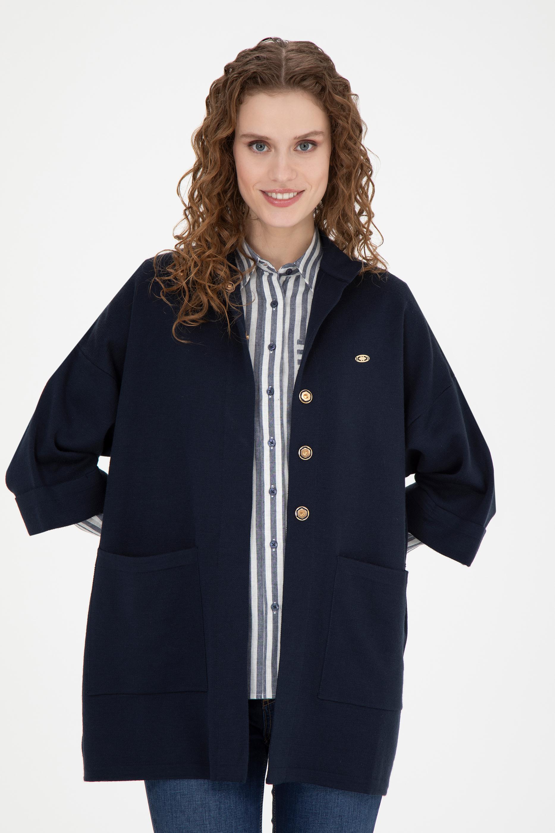 Kadın Lacivert Triko Hırka