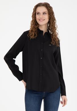 Kadın Siyah Uzun Kollu Gömlek - 50271862042