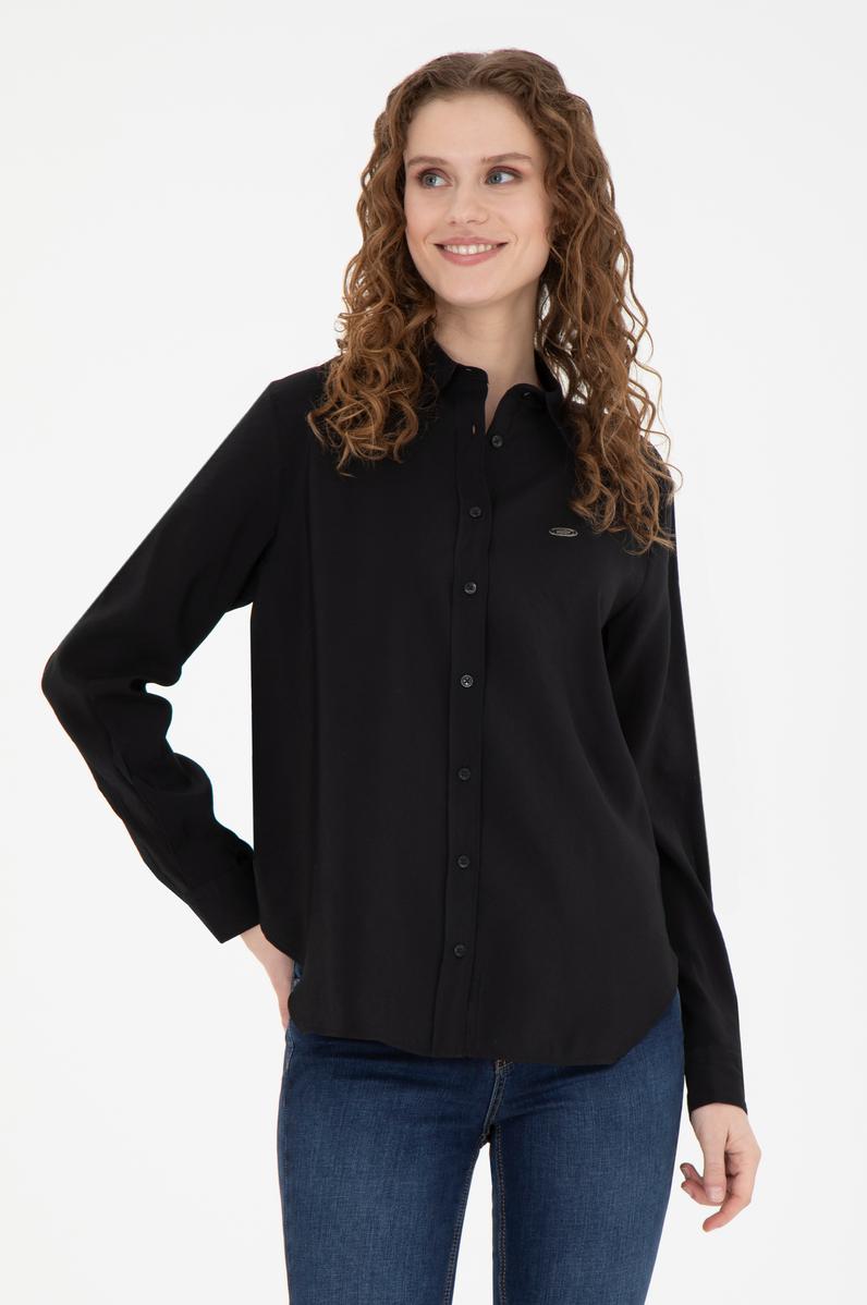Kadın Siyah Uzun Kollu Gömlek