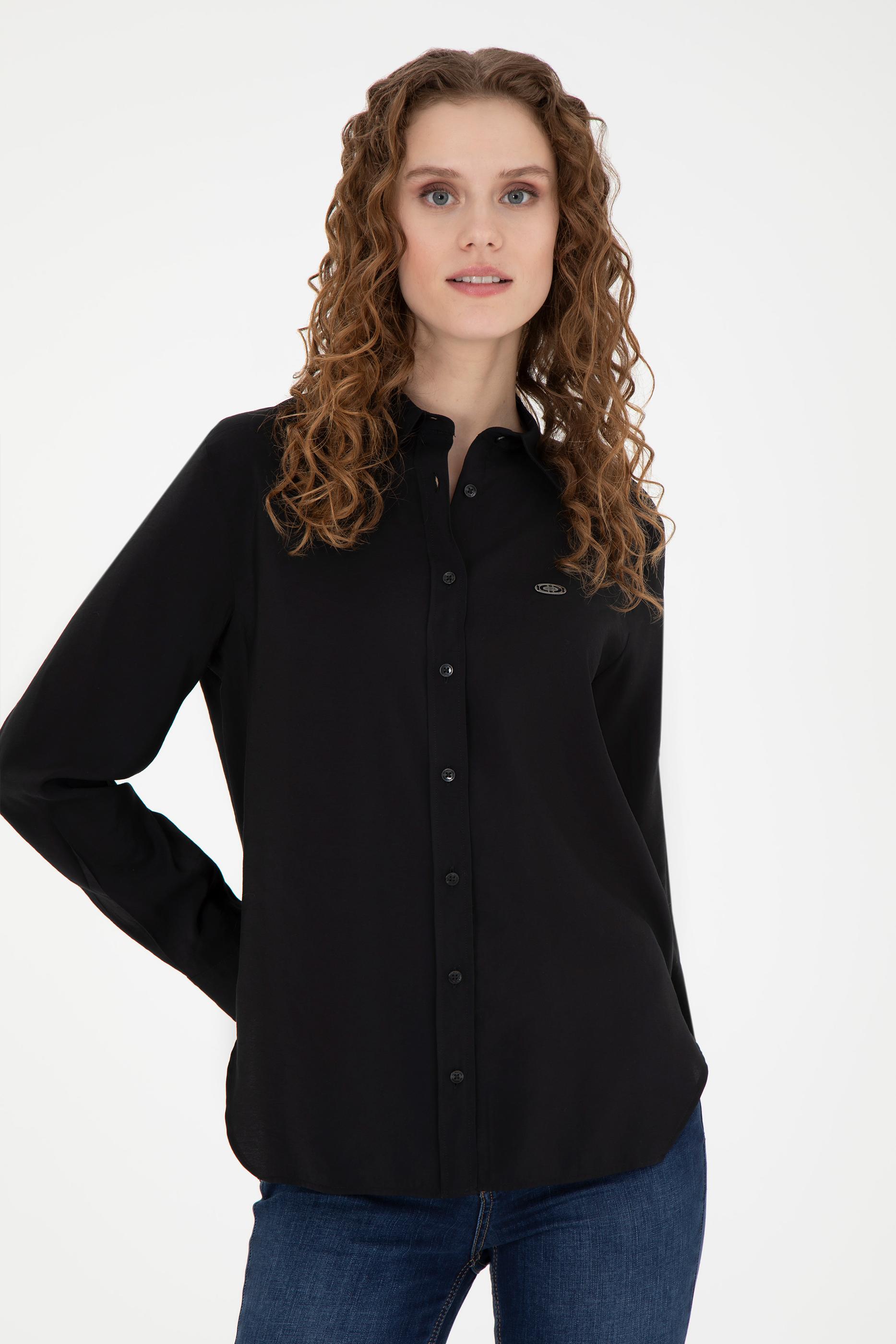 Kadın Siyah Uzun Kollu Gömlek