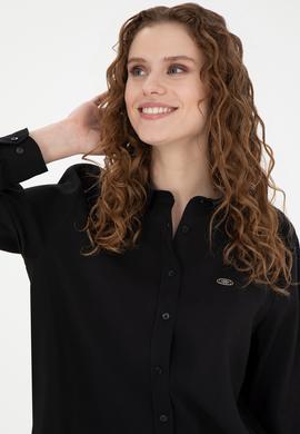 Kadın Siyah Uzun Kollu Gömlek - 50271862042