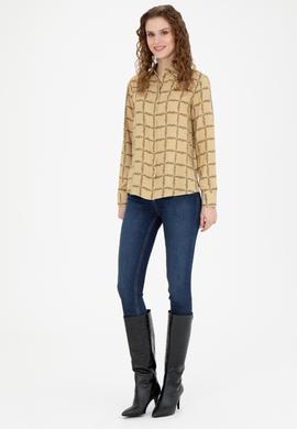 Kadın Kum Uzun Kollu Gömlek - 50272138012