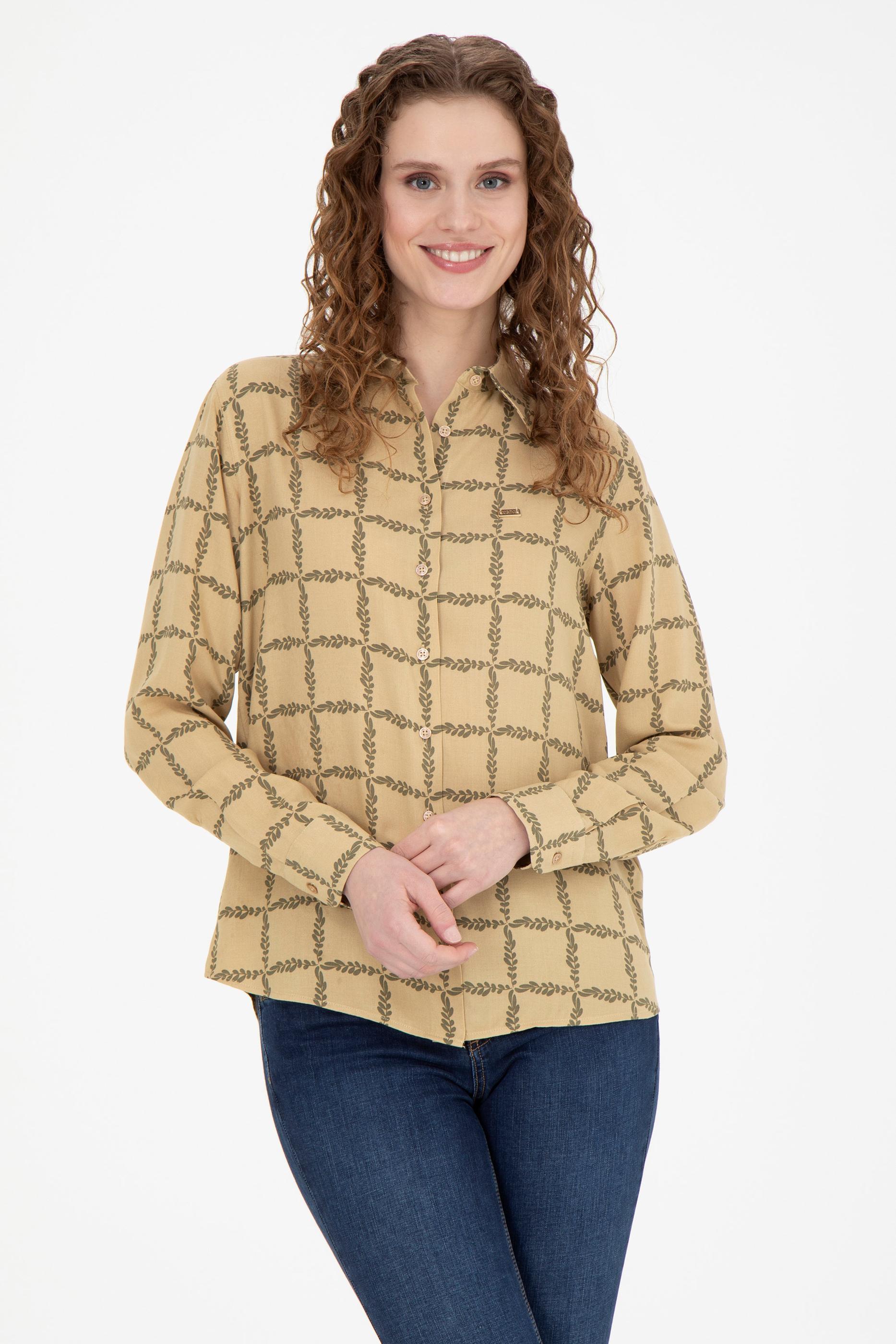 Kadın Kum Uzun Kollu Gömlek