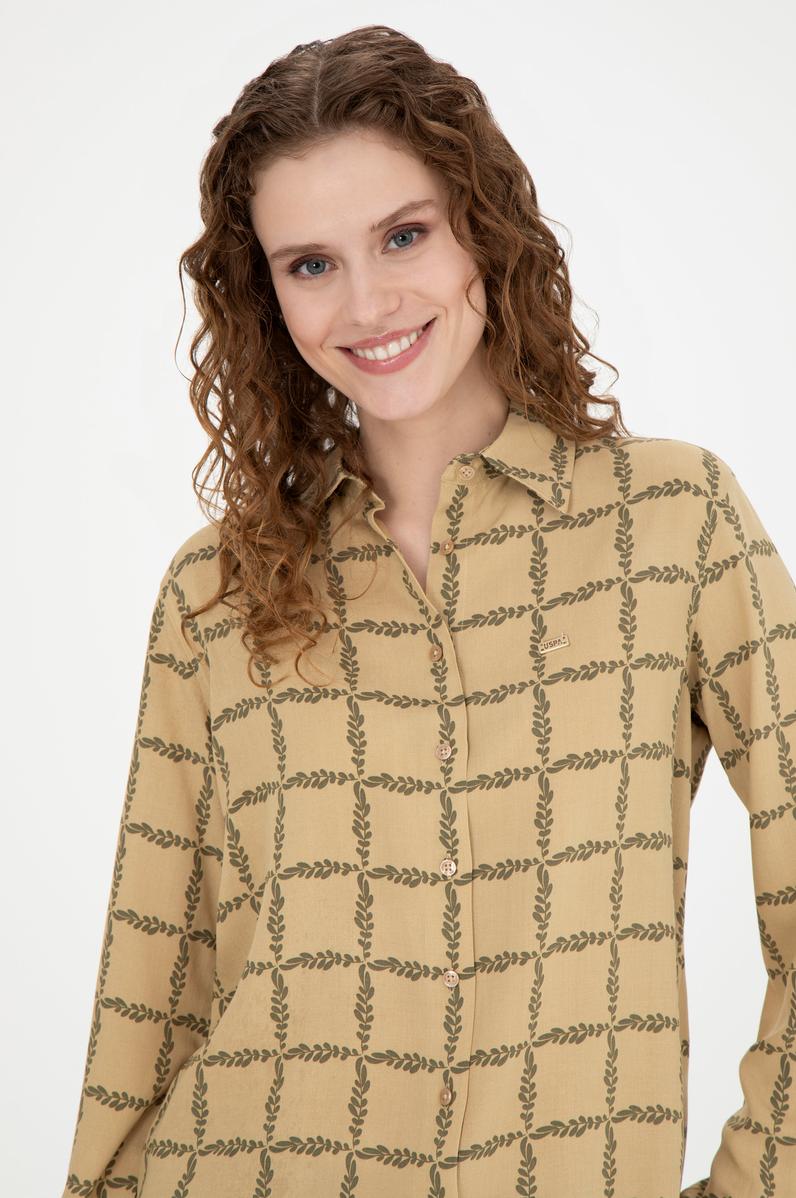 Kadın Kum Uzun Kollu Gömlek