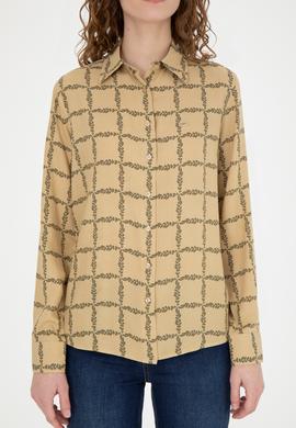 Kadın Kum Uzun Kollu Gömlek - 50272138012