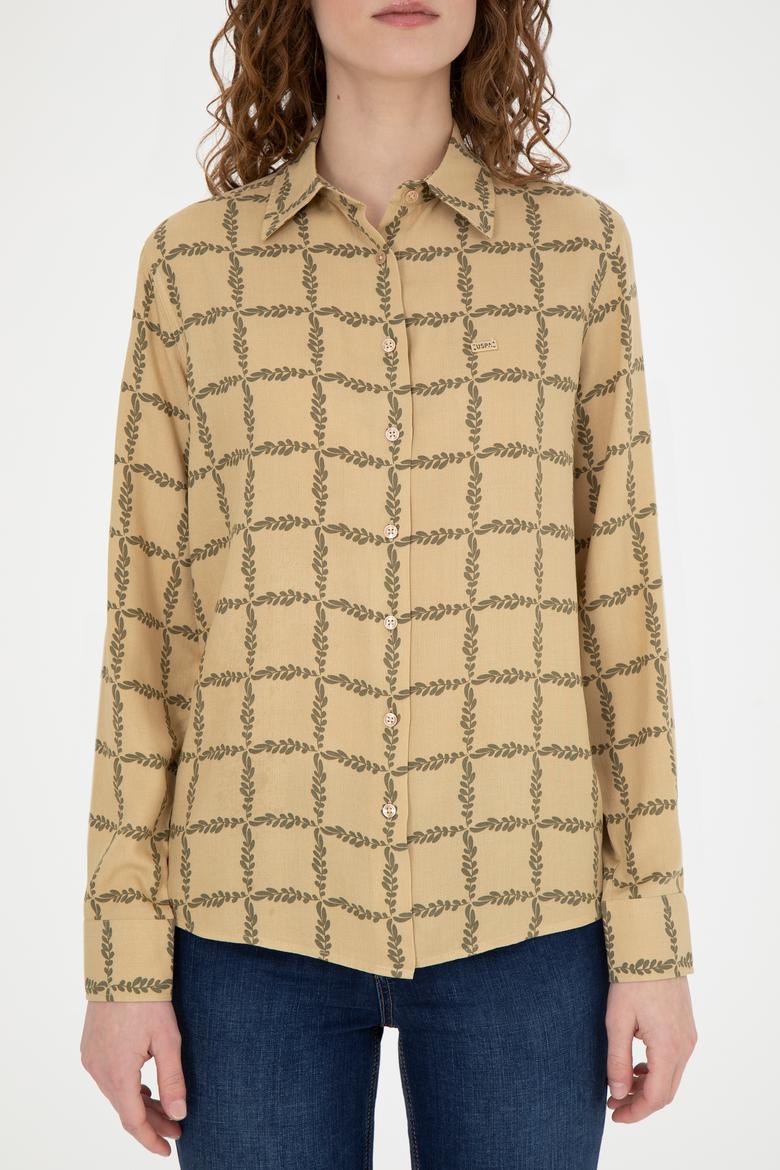 Kadın Kum Uzun Kollu Gömlek - 50272138012