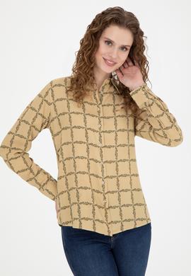 Kadın Kum Uzun Kollu Gömlek - 50272138013