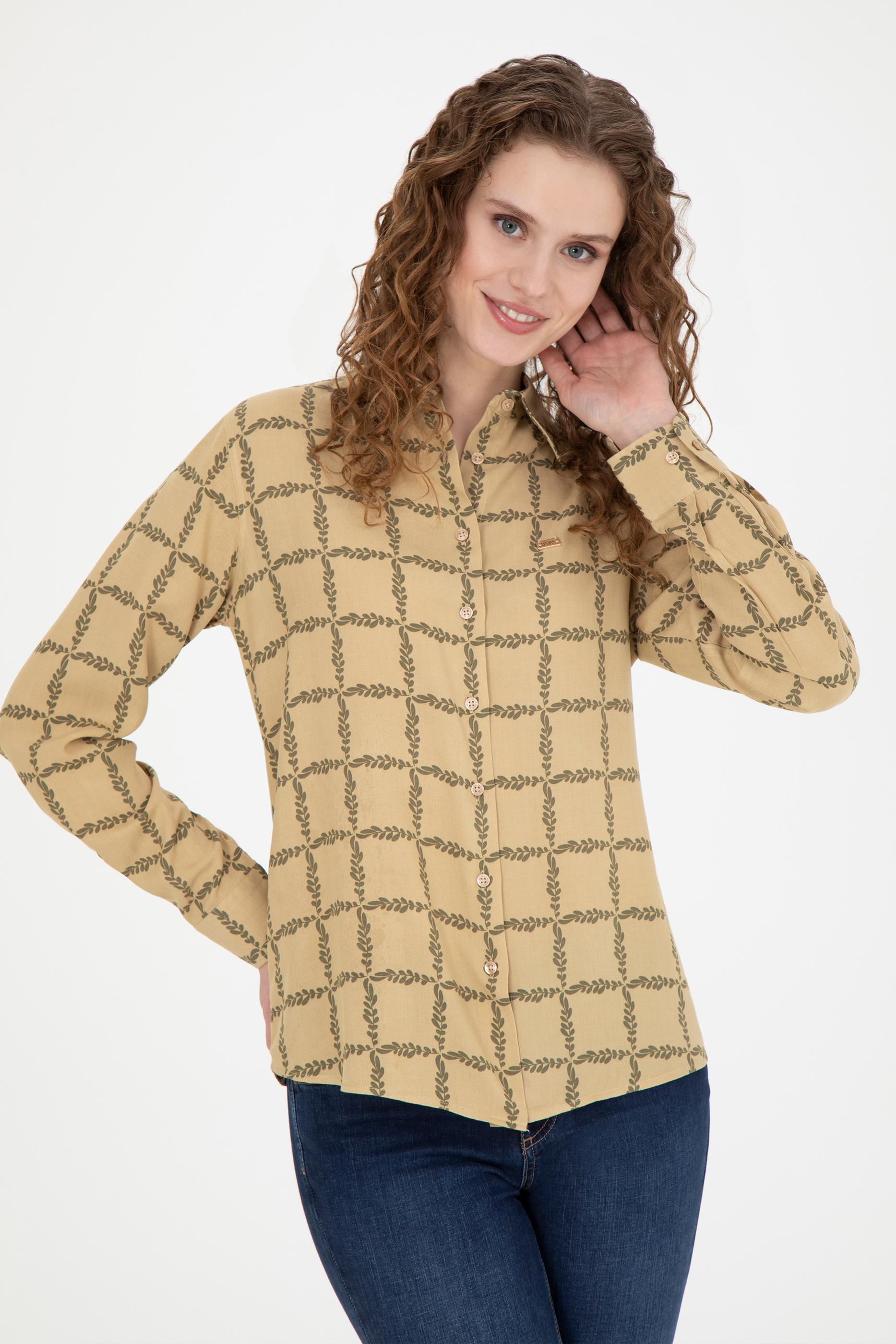 Kadın Kum Uzun Kollu Gömlek