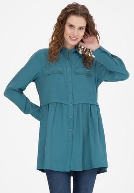 Kadın Petrol Uzun Kollu Gömlek - 50271830027