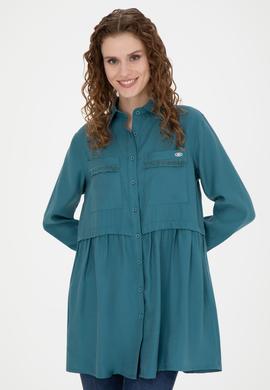 Kadın Petrol Uzun Kollu Gömlek - 50271830027